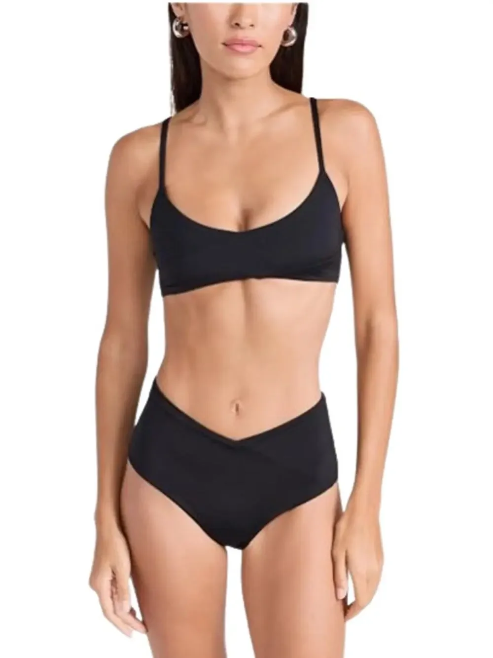 L*SPACE Women's High Tide Bikini Swim Set Small Black Stretch Adjustable NWT
